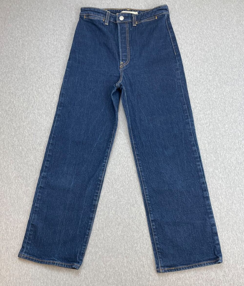 Levis Jeans Womens 28 x 27 Blue Cotton Blend Stretch Ribcage Straight Button Fly